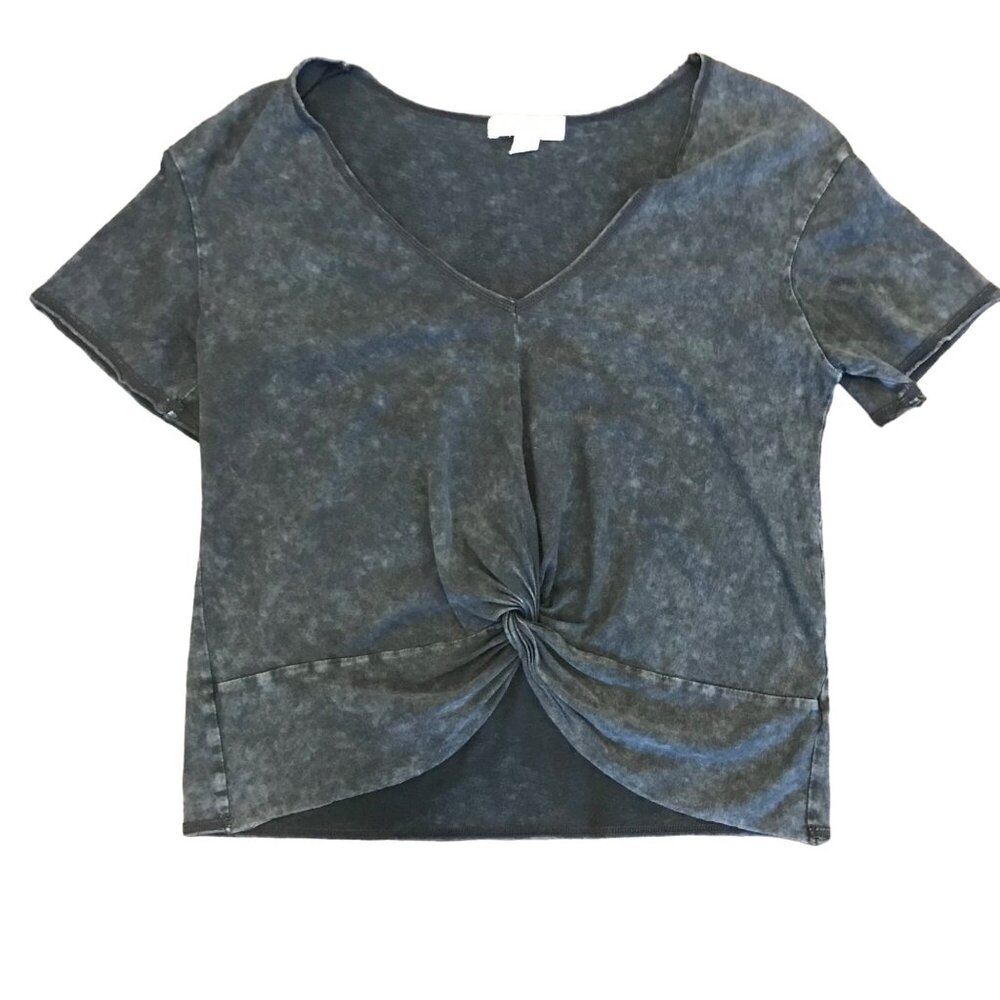 Treasure & Bond Women's Modal Cotton Rolled Hem Crop T-Shirt Size S Beach Casual